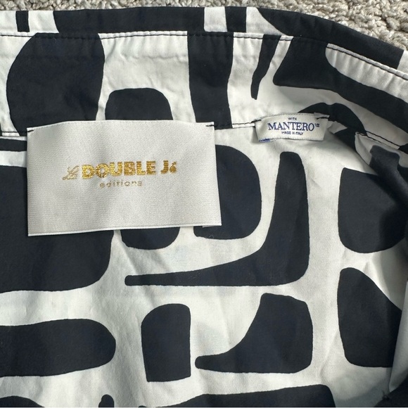 La DoubleJ Clerk CLERK TRIBAL PRINT SHORT SLEEVE Poplin COTTON SHIRT black small - Picture 7 of 13